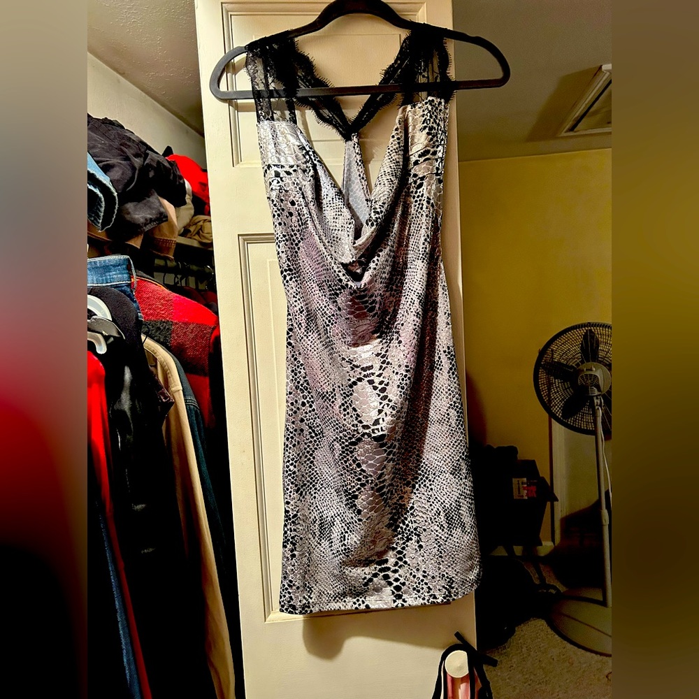 Sexy metallic stretch cocktail dress